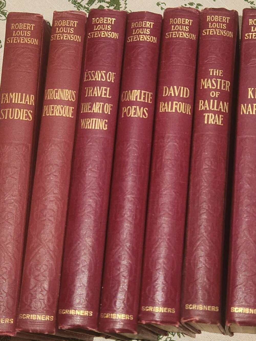 Robert Louis Stevenson Partial Uniform Binding Set of 7 Charles Schribner's Sons